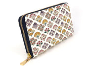 HANAOGI - Flower Fans Zippered Long Wallet
