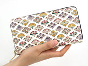 HANAOGI - Flower Fans Zippered Long Wallet