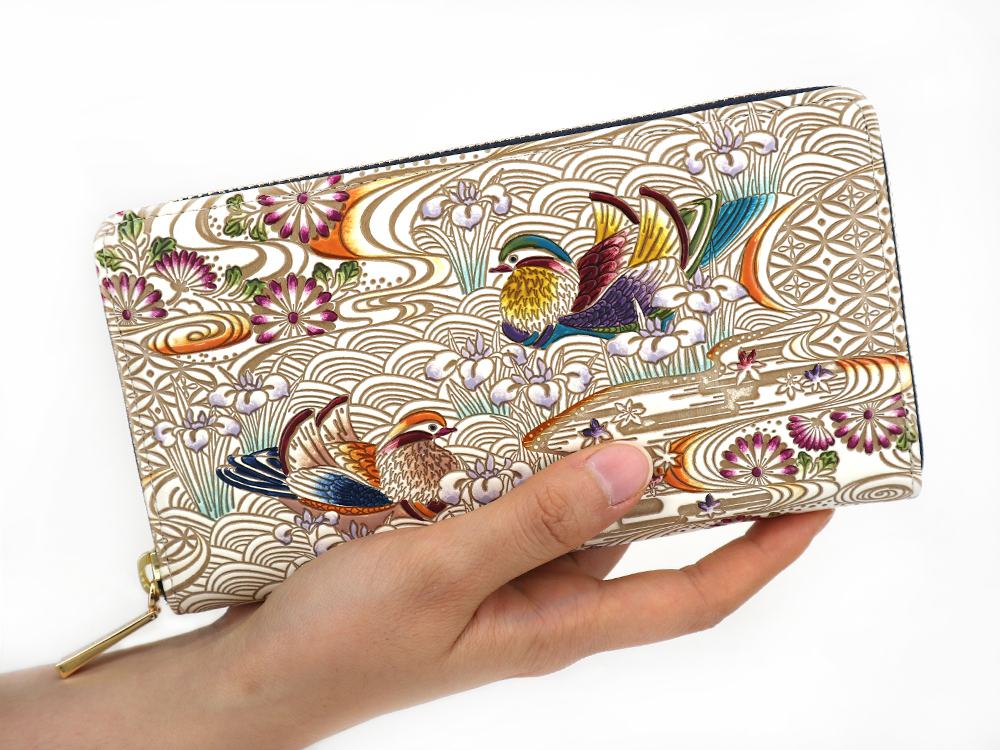OSHIDORI - Mandarin Ducks Zippered Long Wallet