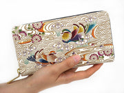 OSHIDORI - Mandarin Ducks Zippered Long Wallet