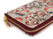 RANGIKU - Firework Chrysanthemums (Wine&Pink) Zippered Long Wallet