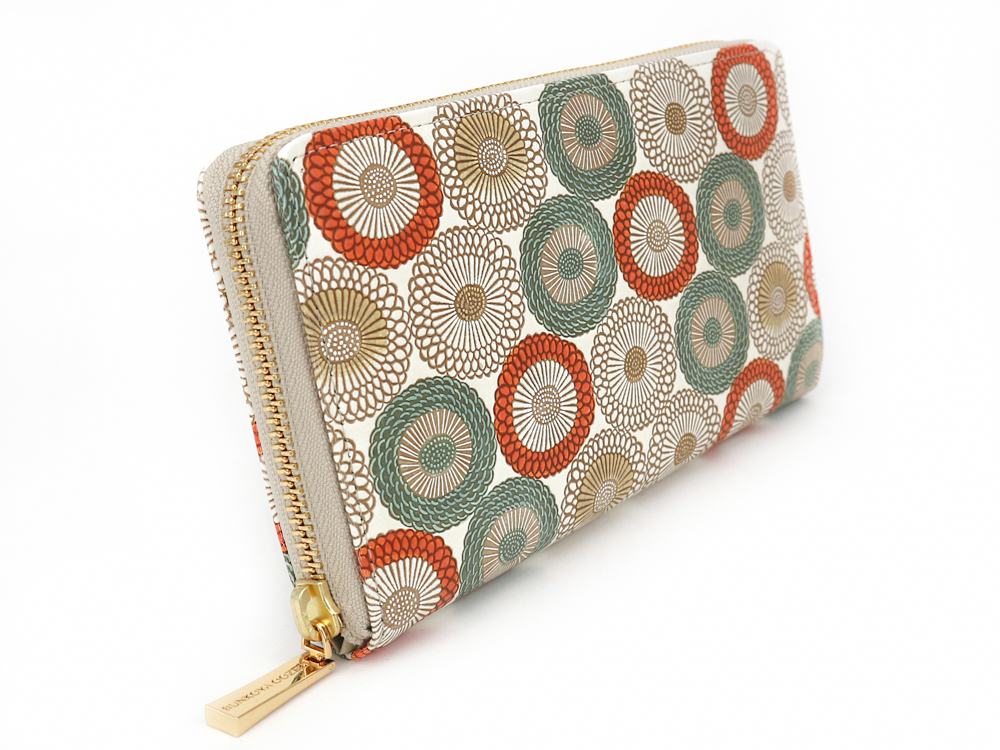 Umbrella Chrysanthemums (Spring Grass) Zippered Long Wallet