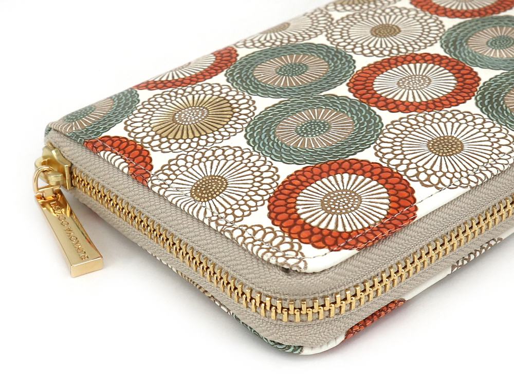 Umbrella Chrysanthemums (Spring Grass) Zippered Long Wallet