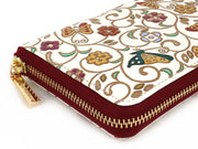 KINKARAOOBANA - Golden Flowers and Butterflies Zippered Long Wallet