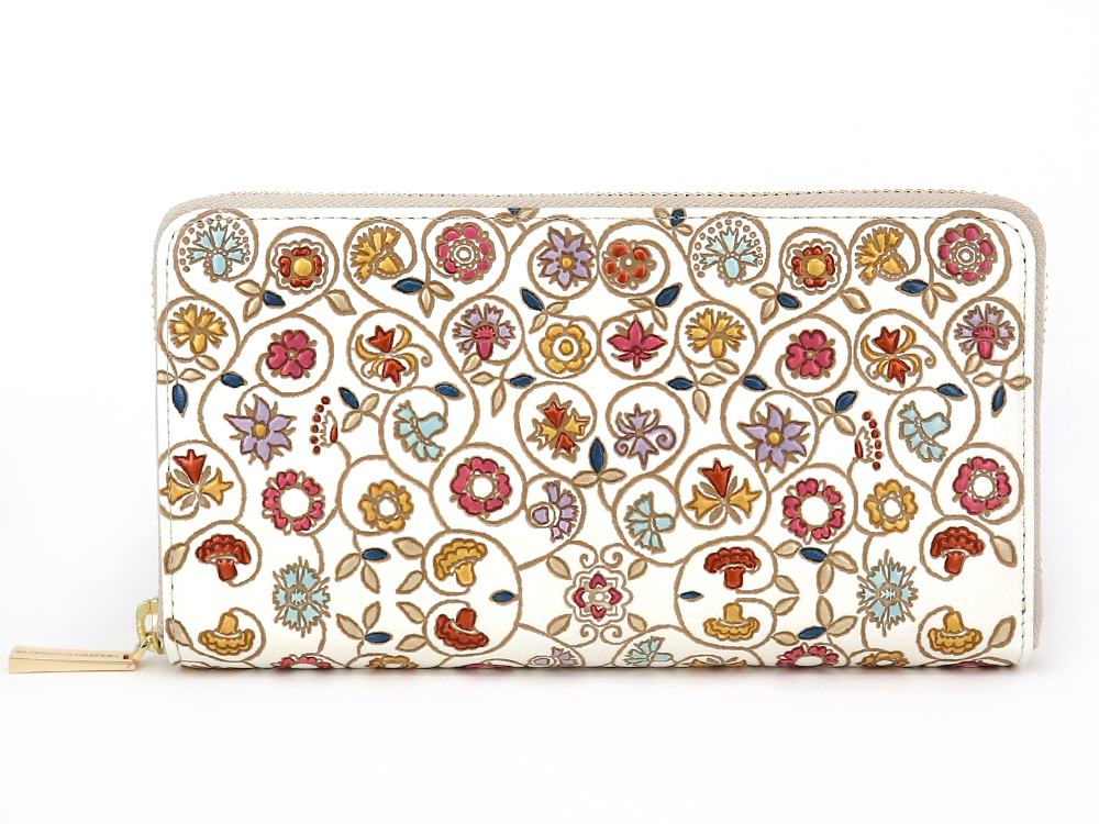 KINKARAKOBANA - Small Golden Flowers Zippered Long Wallet
