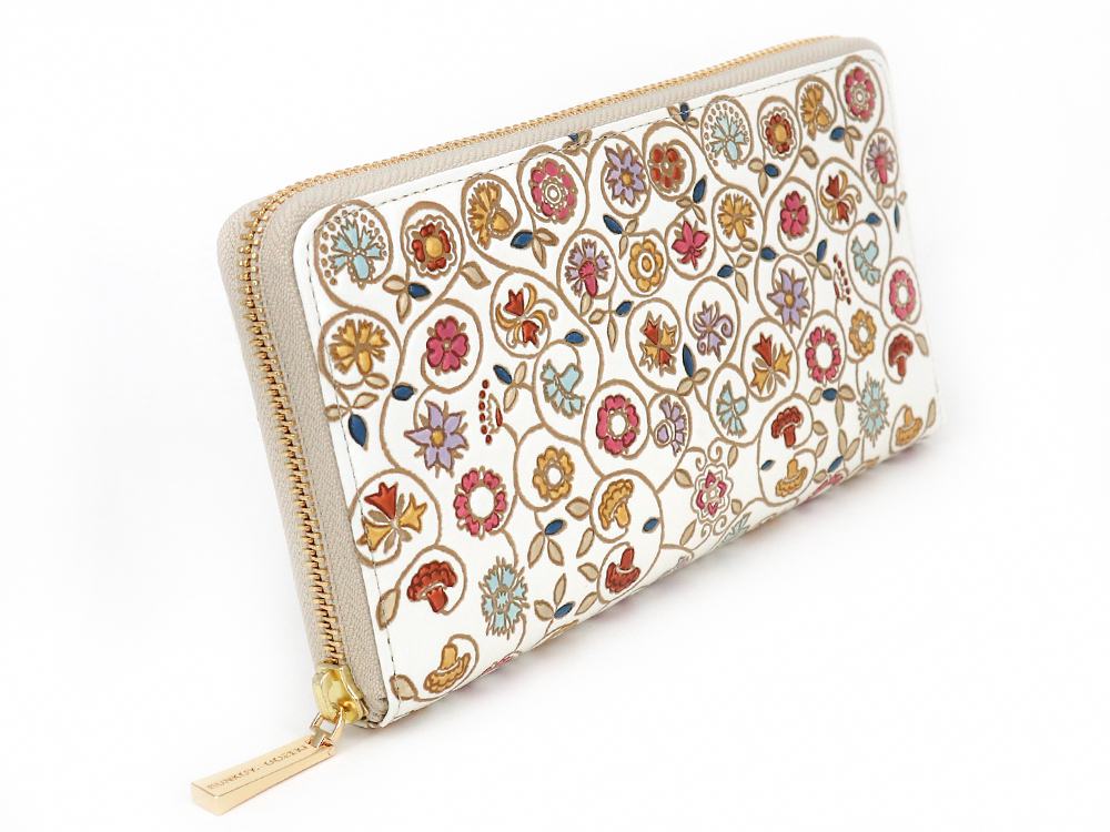 KINKARAKOBANA - Small Golden Flowers Zippered Long Wallet