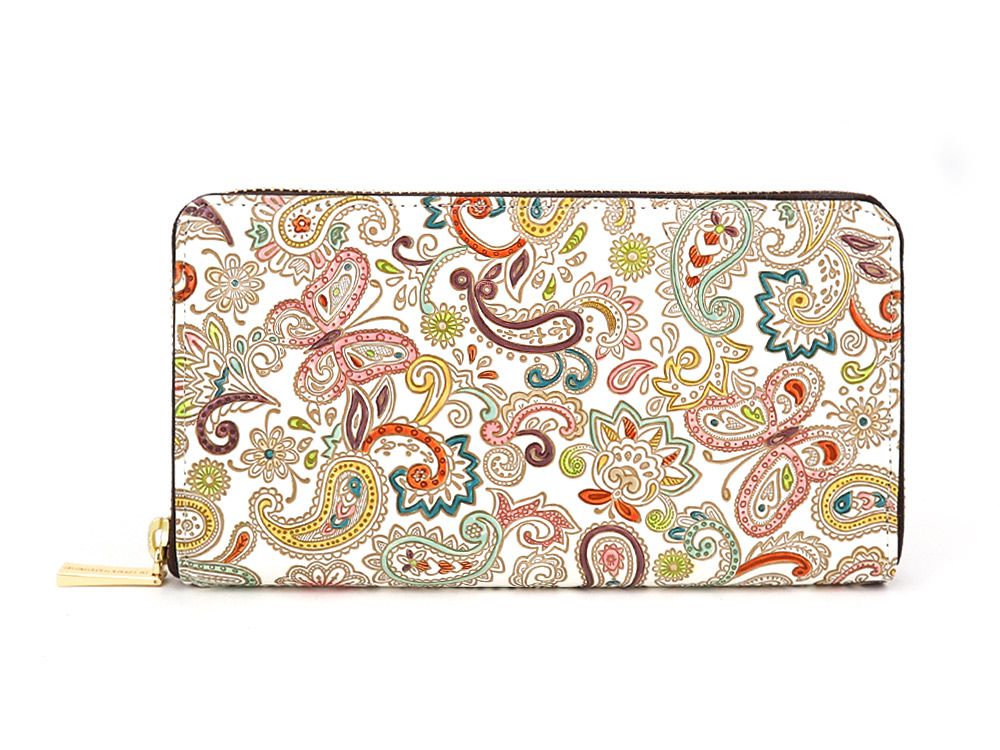 Paisley Zippered Long Wallet