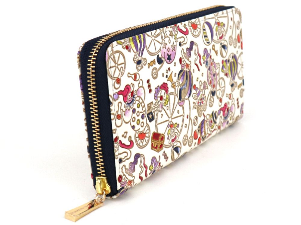 Pierrot (Purple) Zippered Long Wallet