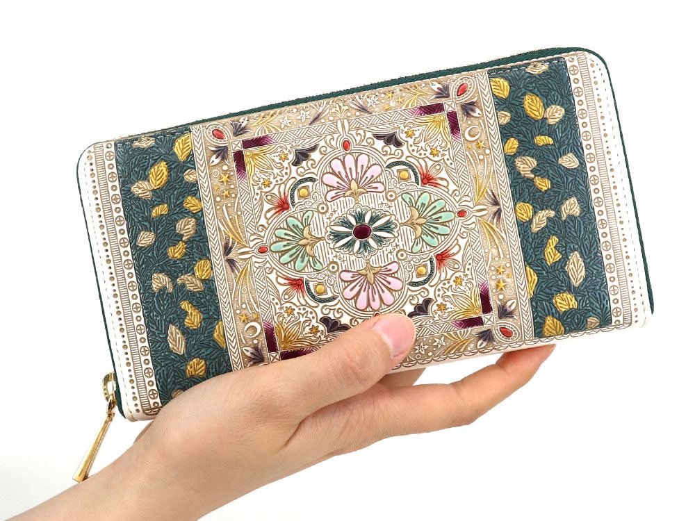 Golden Tapestry Zippered Long Wallet