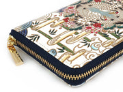 Facing Cranes Zippered Long Wallet