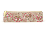 Silver Hearts (Mocha Pink) Pen Case