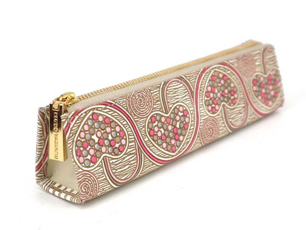 Silver Hearts (Mocha Pink) Pen Case