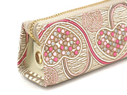 Silver Hearts (Mocha Pink) Pen Case
