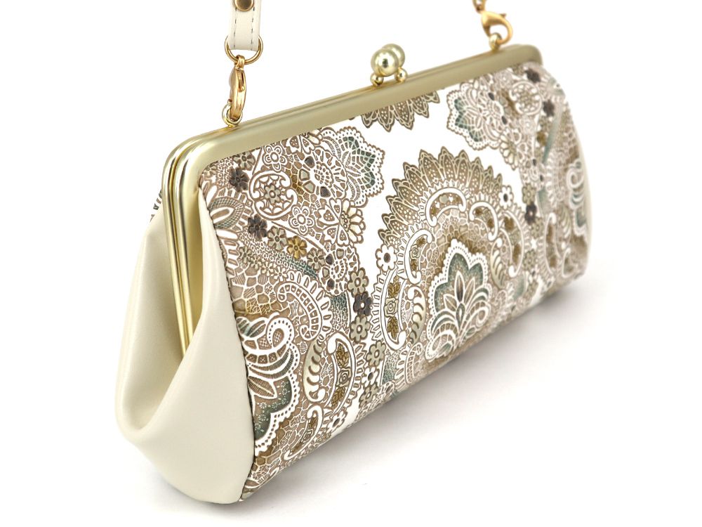 Antique lace(Green) GAMAGUCHI Clasp Clutch Purse