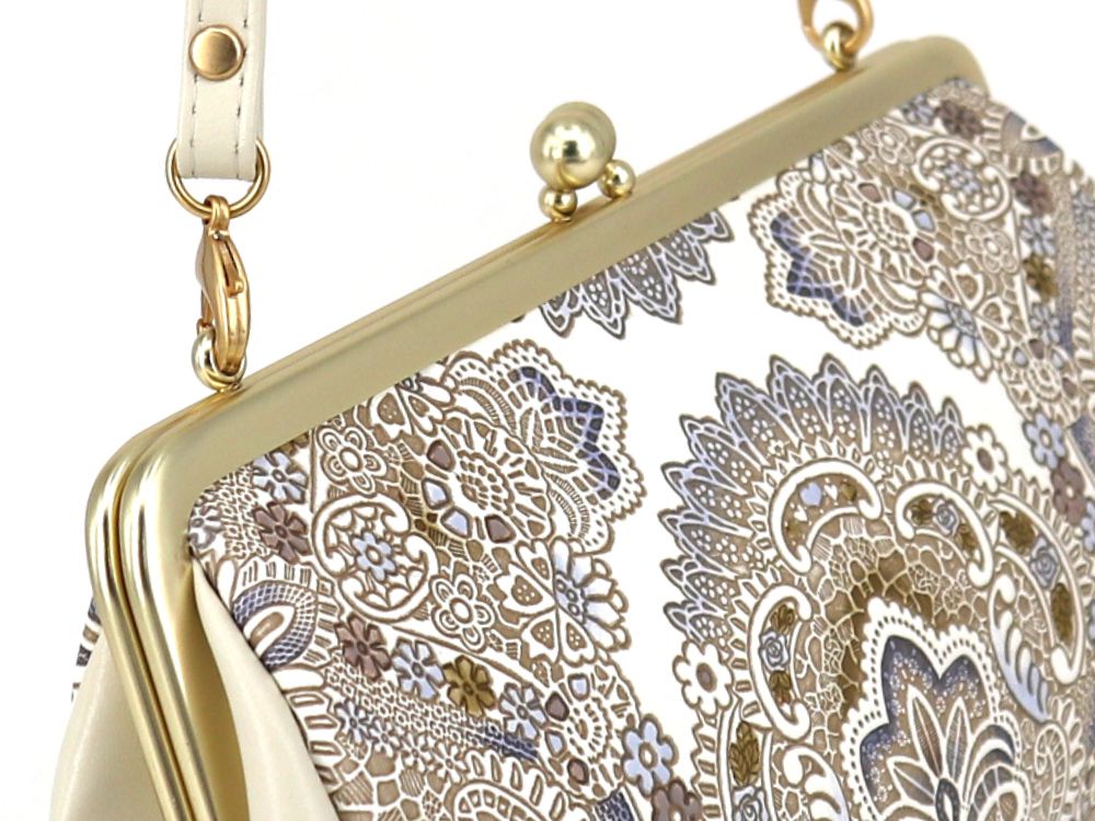 Antique lace (Blue) GAMAGUCHI Clasp Clutch Purse