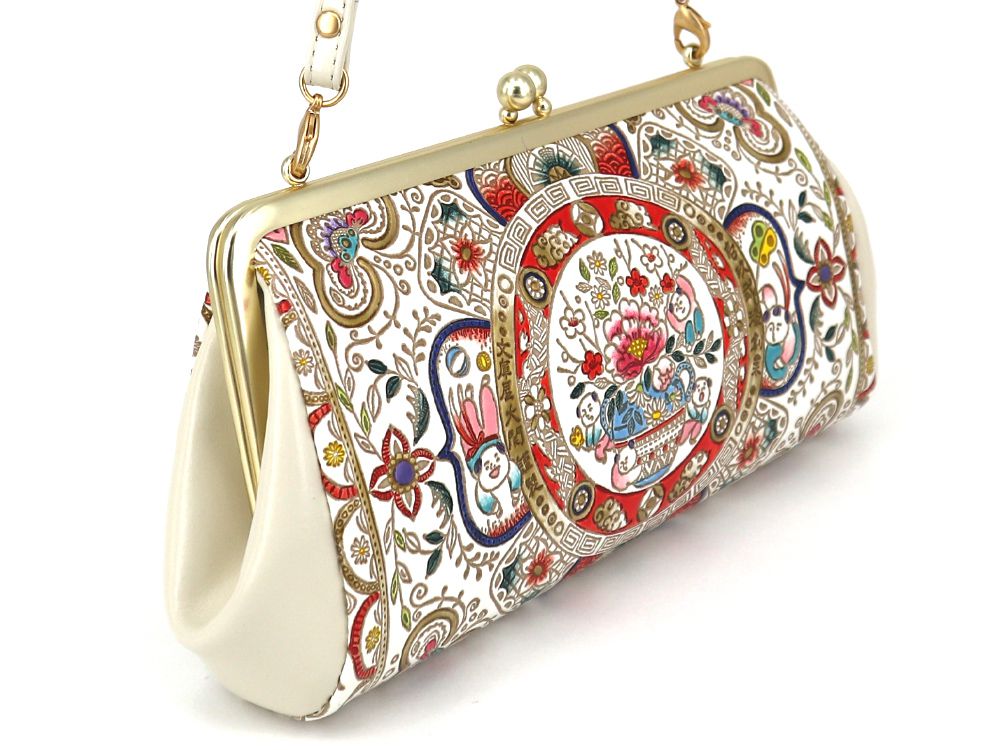 KARAKO - Chinese Dolls GAMAGUCHI Clasp Clutch Purse