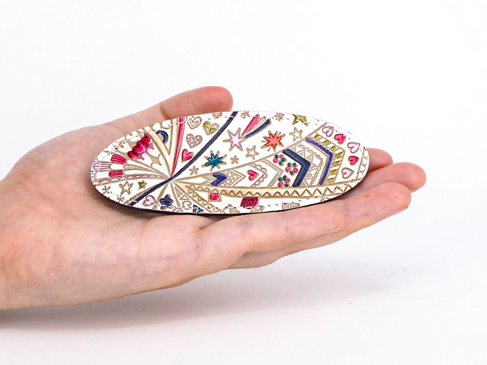 Glossy Hearts Hair Clip
