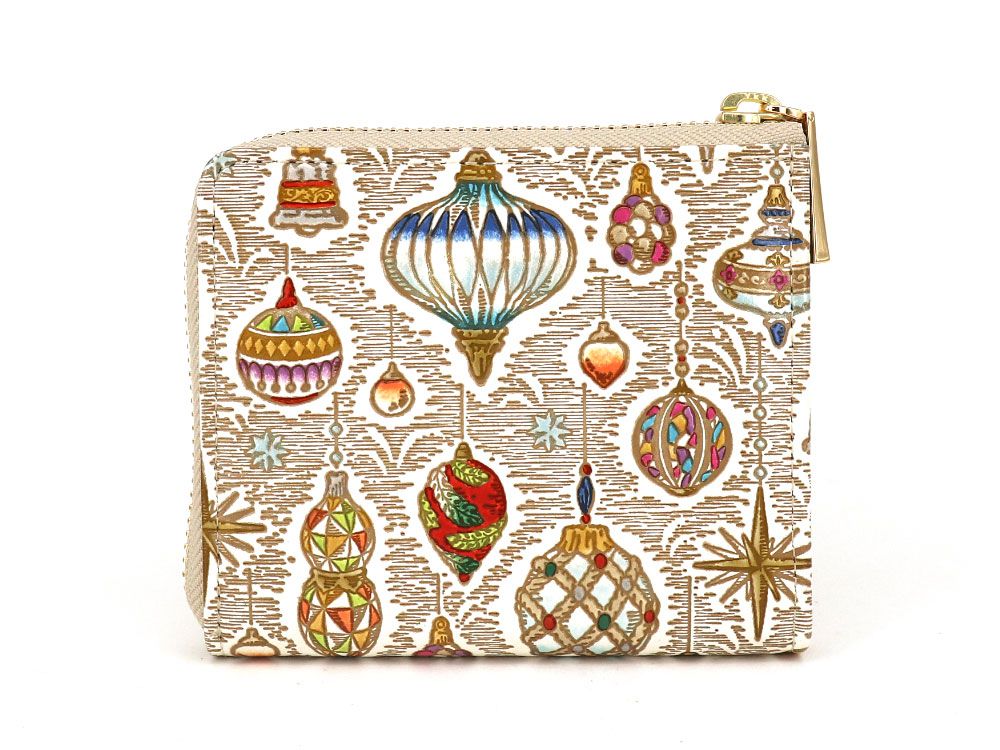 Christmas Ornaments Small Wallet with L-zipper