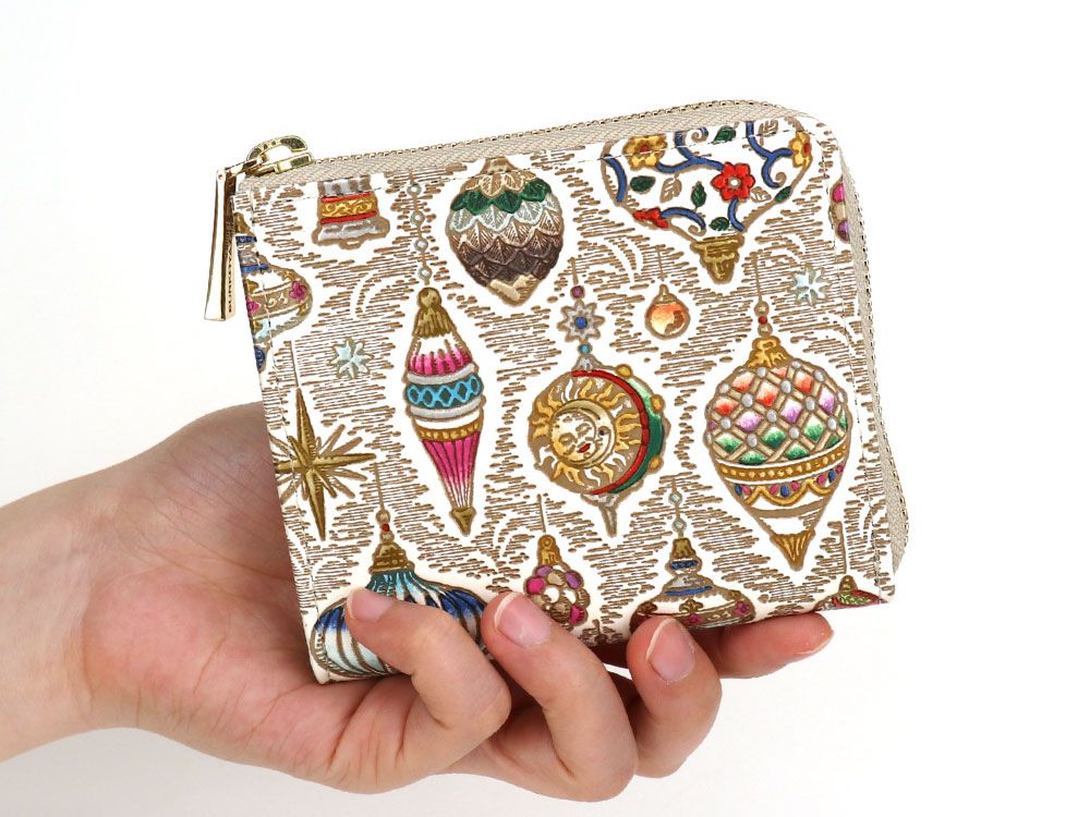 Christmas Ornaments Small Wallet with L-zipper