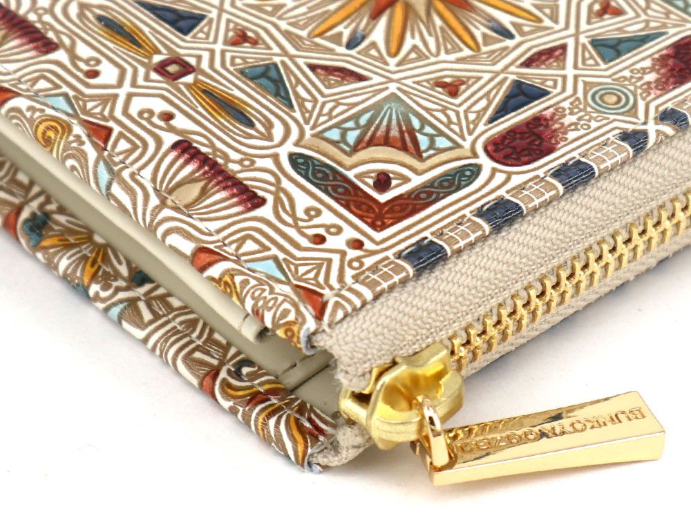 Carreau (Bronze) Small Wallet with L-zipper