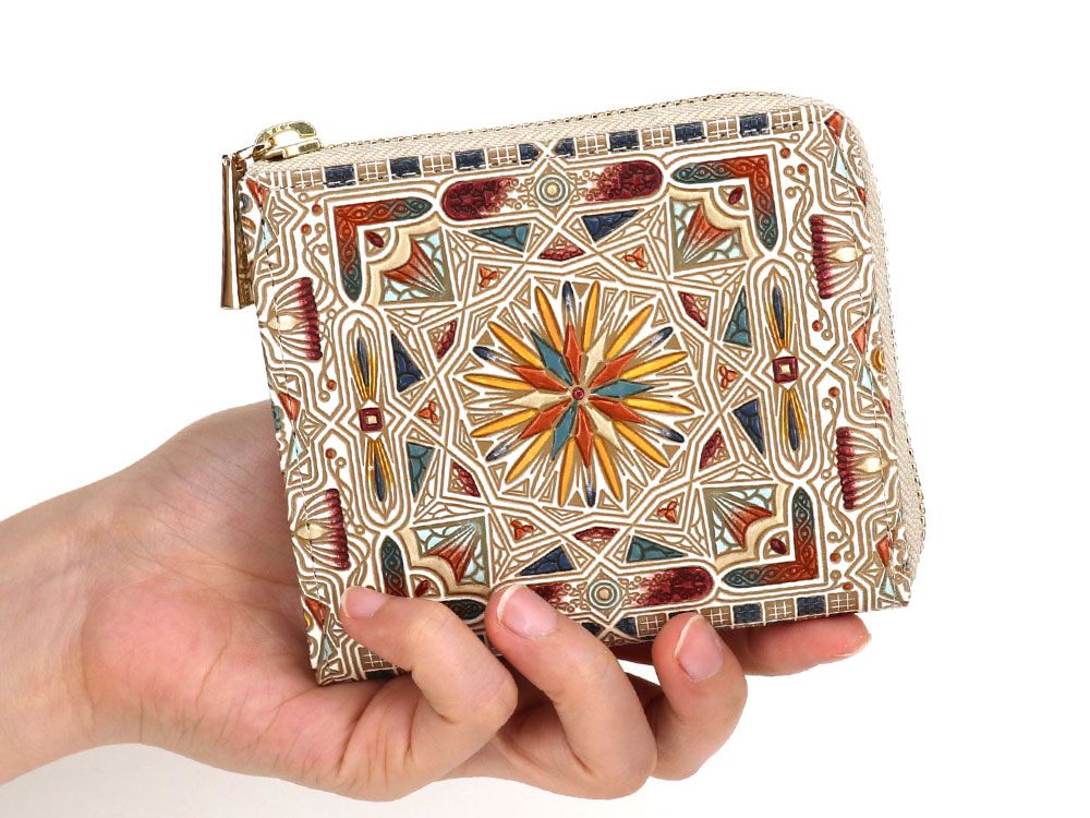 Carreau (Bronze) Small Wallet with L-zipper