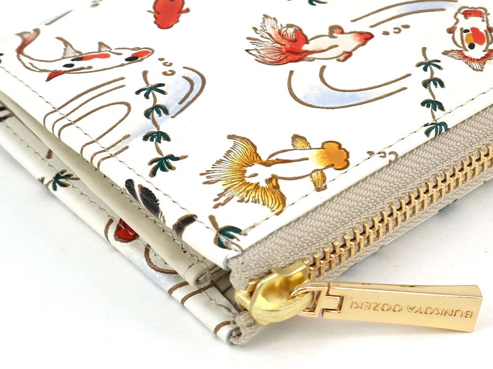 Gold Fishes Small Wallet with L-zipper