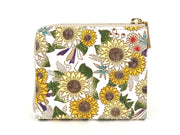 Sunflowers Small Wallet with L-zipper