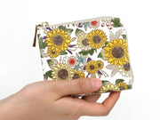 Sunflowers Small Wallet with L-zipper