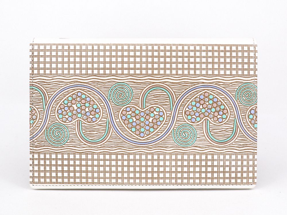 Silver Hearts (Mint Green) Passport Case