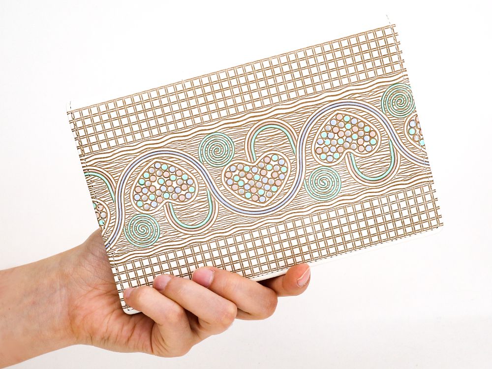 Silver Hearts (Mint Green) Passport Case