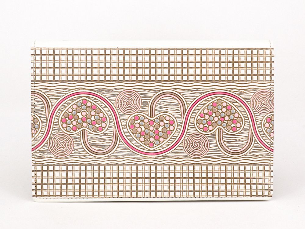 Silver Hearts (Mocha Pink) Passport Case