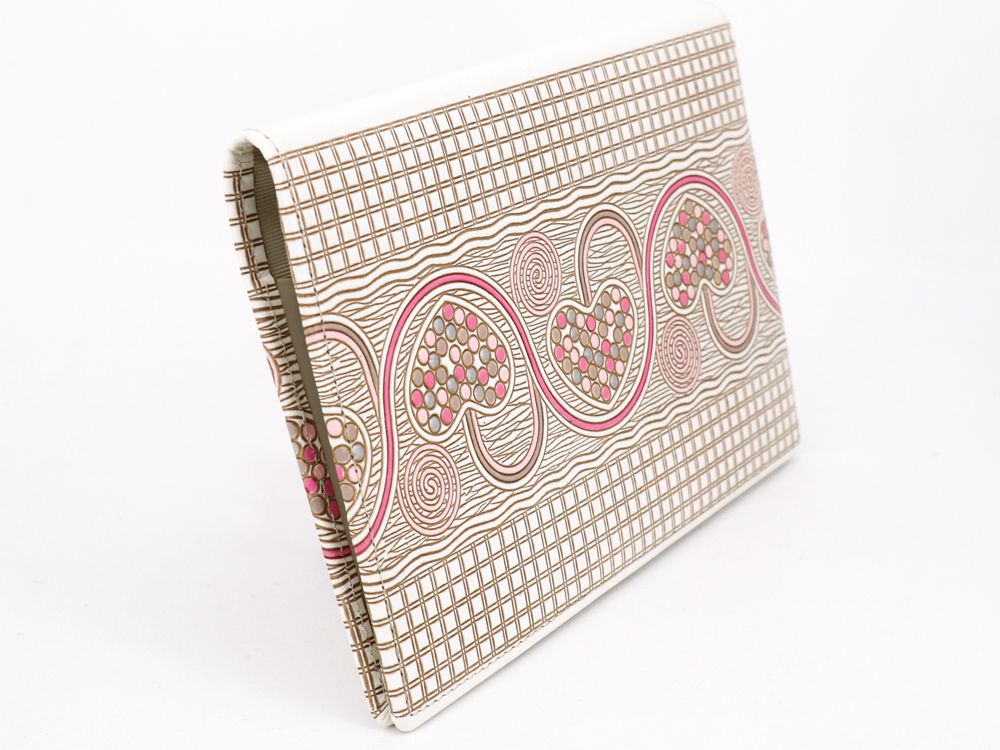 Silver Hearts (Mocha Pink) Passport Case