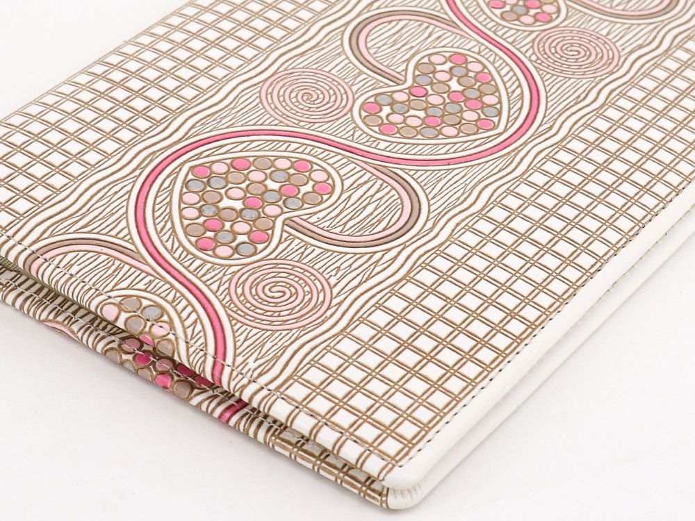 Silver Hearts (Mocha Pink) Passport Case