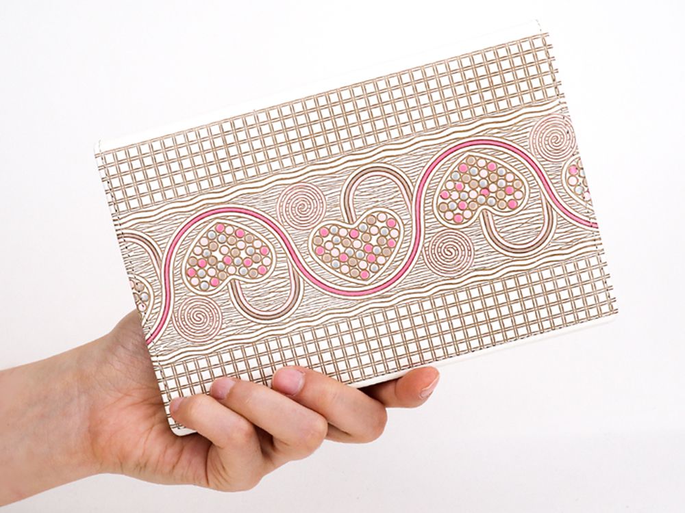 Silver Hearts (Mocha Pink) Passport Case