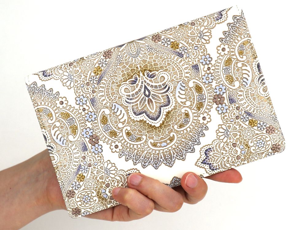Antique Lace (Blue) Passport Case