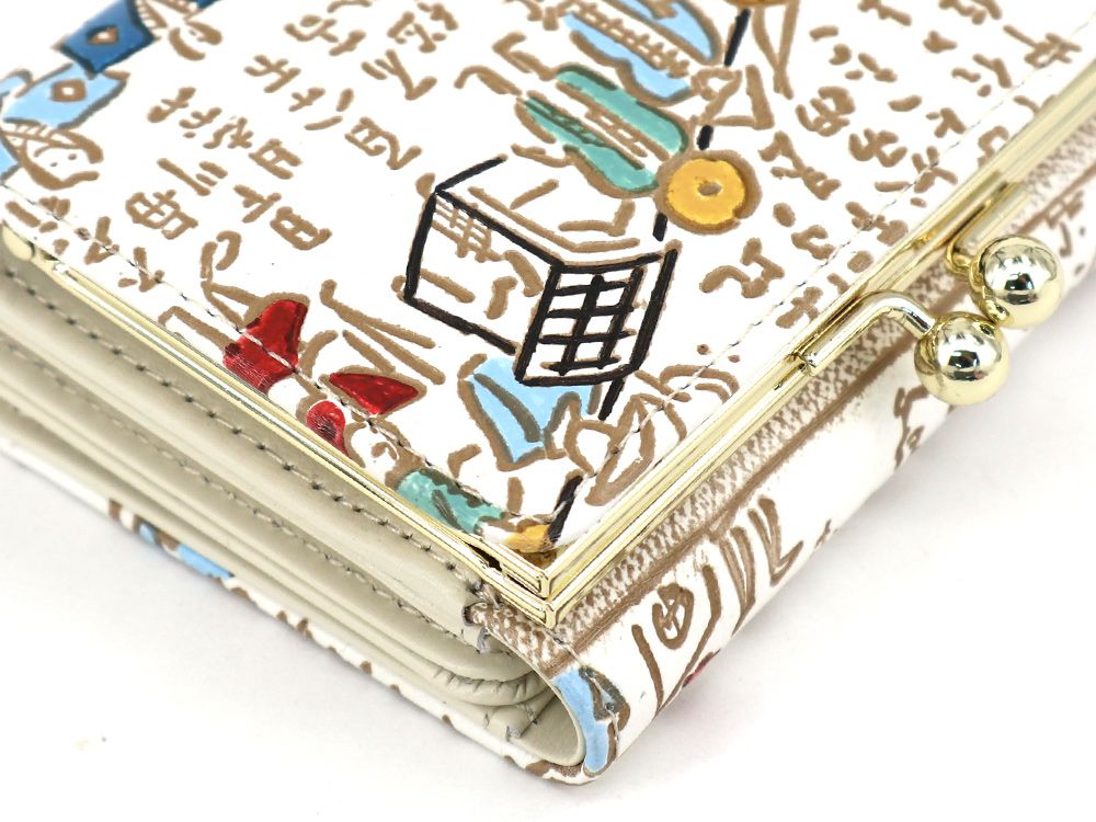 Daimyo Procession with Kanji Small GAMAGUCHI Trifold Wallet