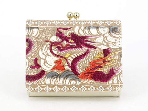 Dragon (Wine) Small GAMAGUCHI Trifold Wallet