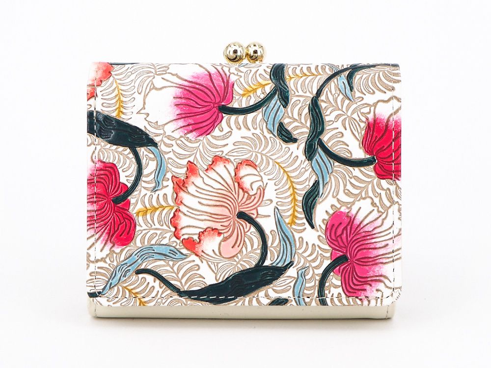 North Garden (Coral) Small GAMAGUCHI Trifold Wallet