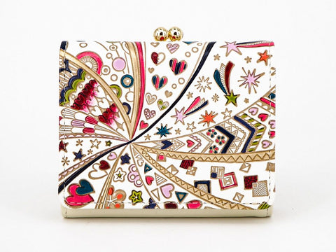 Glossy Hearts Small GAMAGUCHI Trifold Wallet