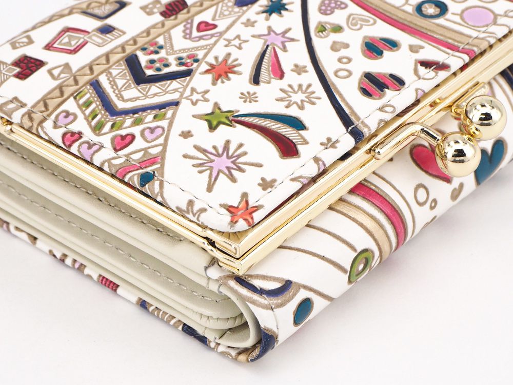 Glossy Hearts Small GAMAGUCHI Trifold Wallet