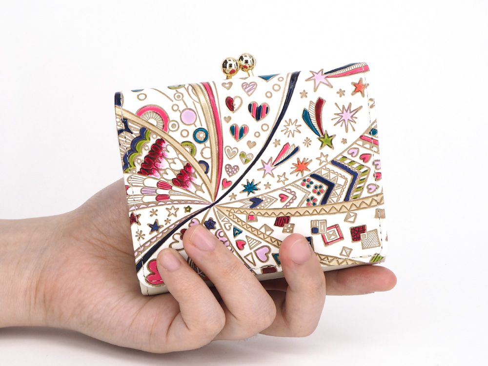 Glossy Hearts Small GAMAGUCHI Trifold Wallet