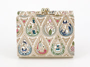 Flowers and Cats (Indigo) Small GAMAGUCHI Trifold Wallet
