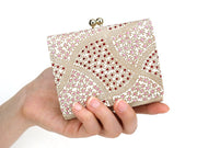 CHIRIMEN Fabric (Pink) Small GAMAGUCHI Trifold Wallet