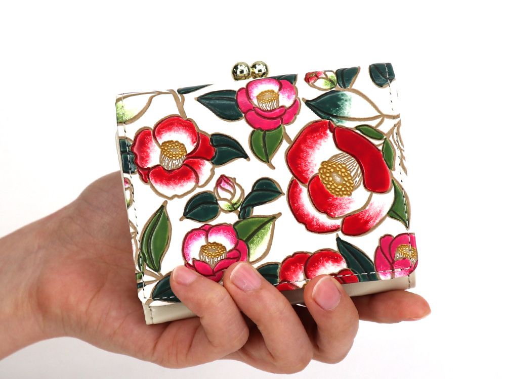 Camellia Small GAMAGUCHI Trifold Wallet