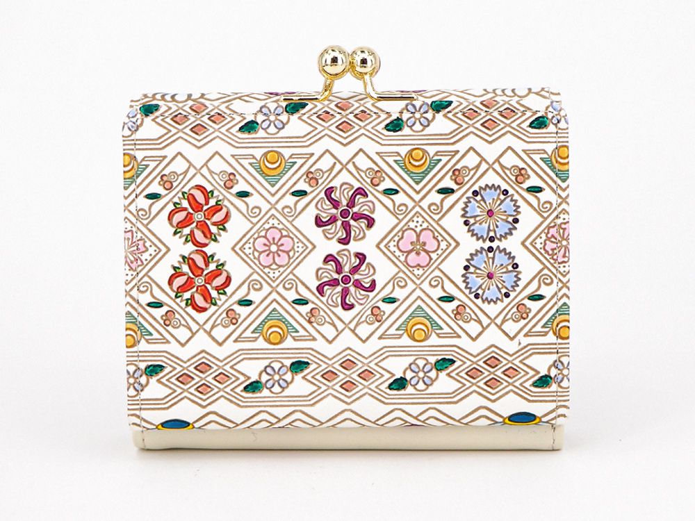 HANABISHI - Traditional Flower Patterns Small GAMAGUCHI Trifold Wallet