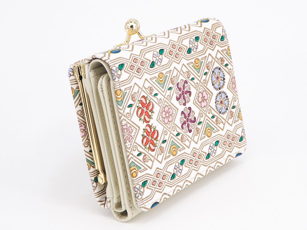 HANABISHI - Traditional Flower Patterns Small GAMAGUCHI Trifold Wallet