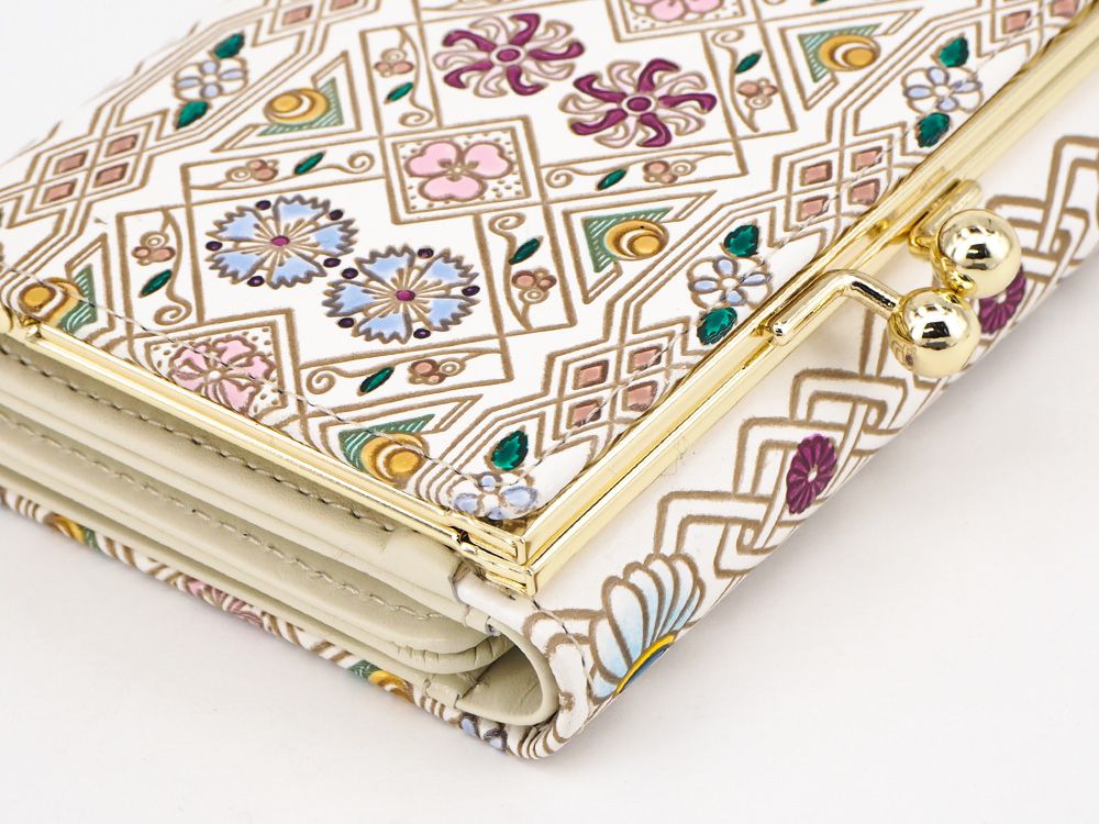 HANABISHI - Traditional Flower Patterns Small GAMAGUCHI Trifold Wallet