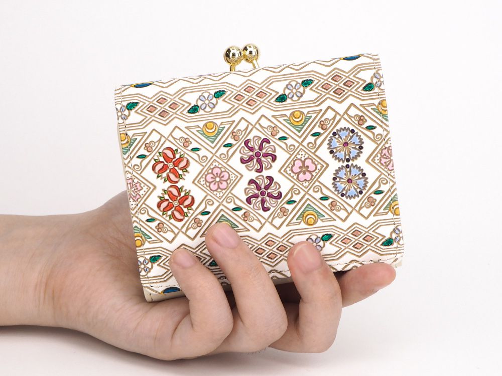 HANABISHI - Traditional Flower Patterns Small GAMAGUCHI Trifold Wallet