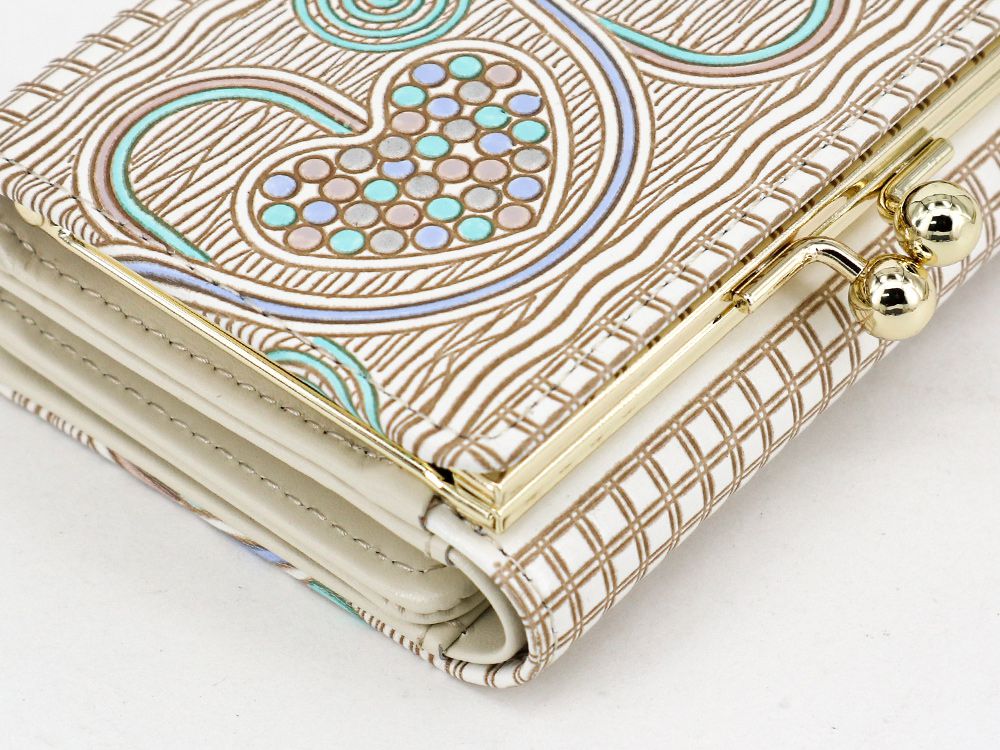 Silver Hearts (Mint Green) Small GAMAGUCHI Trifold Wallet