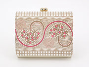 Silver Hearts (Mocha Pink) Small GAMAGUCHI Trifold Wallet